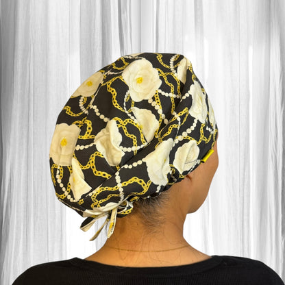 Boujie Camellia with Gold Chain and Pearls