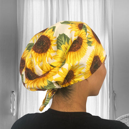 sunflower FALL Scrub Caps